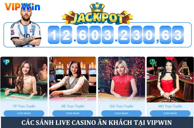 Giao diện các sảnh live casino tại VIPWIN
