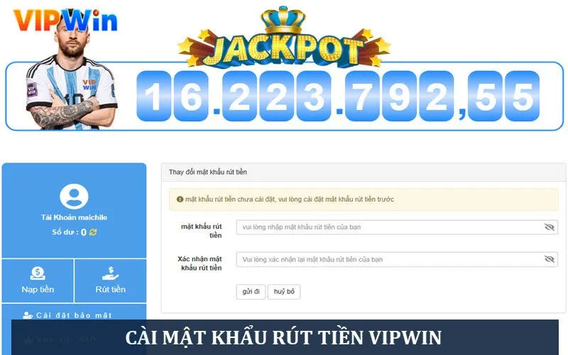 Đặt password rút tiền để tránh lộ dữ liệu ra ngoài
